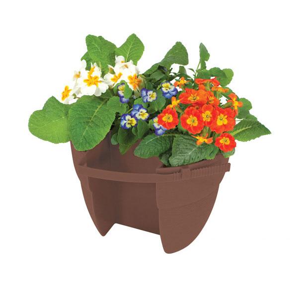 2465-1 Bloomers Post Planter - Brown