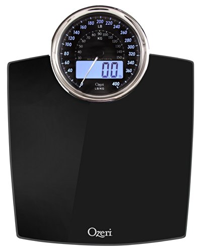 Zb19 Rev Digital Bathroom Scale With Electro-mechanical Weight Dial, Black