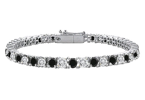 Black And White Diamond Tennis Bracelet With 7 Ct Diamonds