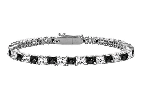 Black And White Diamond Tennis Bracelet With 3 Ct Diamonds