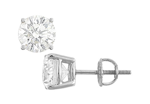 UPC 752516000042 product image for 14K White Gold Round Cubic Zirconia Stud Earrings 8 CT. TGW. | upcitemdb.com