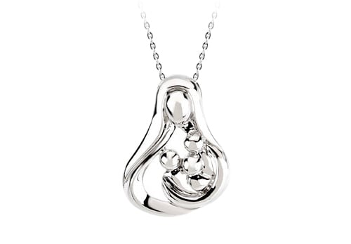 Ubpdsr45218ag3 Heart Mother Necklace In Sterling Silver With Fine Silver Chain --gift For A Mother