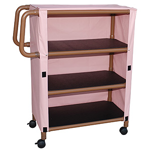 Woodtone 3-shelf Utility & Linen Cart With Mesh