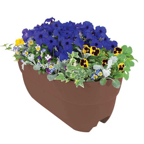 2445-1 Bloomers Rail Planter 24 In. Multi Planter - Brown