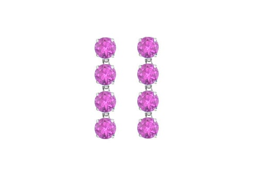 Uber55w14am Amethyst Drop Earrings In 14k White Gold Prong Set With Eight Carat Total Gem Weight