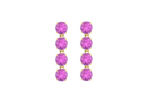 Uber55y14am Amethyst Drop Earrings In 14k Yellow Gold Prong Set With Eight Carat Total Gem Weight