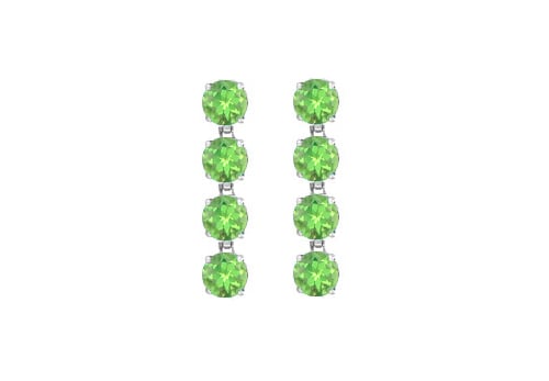 Uber55agpr Peridot Drop Earrings In Rhodium Plating 925 Sterling Silver Eight Carat Total Gem Weight