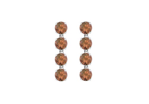 Uber55agsq Smoky Quartz Drop Earrings Eight Carat Total Gem Weight In Rhodium Plating 925 Sterling Silver