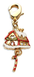 2796g Gingerbread House Charm Dangle In Gold