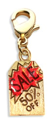 3294g 50 Percentage Off Sales Tag Charm Dangle, Gold