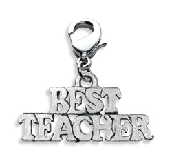 4364s Best Teacher Charm Dangle, Silver