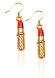 336g-er Lipstick Charm Earrings, Gold