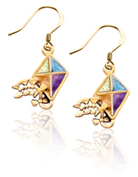Kite Charm Earrings, Gold