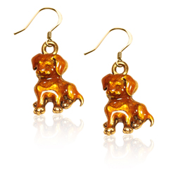 3833g-er Puppy Charm Earrings, Gold