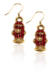 Fire Hydrant Charm Earrings, Gold