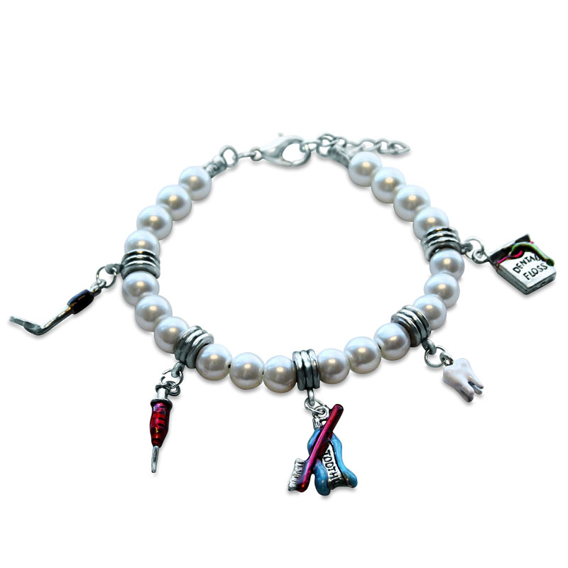 1401s-br Dental Assistant Charm Bracelet In Silver