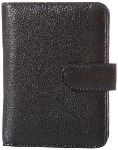 319167 Leather Safe Id Color Block Bi-fold Tab Wallet, Black