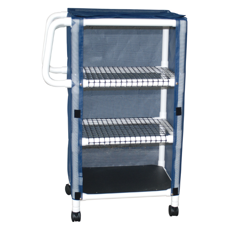 Woodtone 3-shelf Mini-linen Cart With Mesh