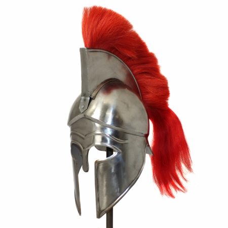 8880632a Antique Replica Corinthian Red Plume Armor Helmet