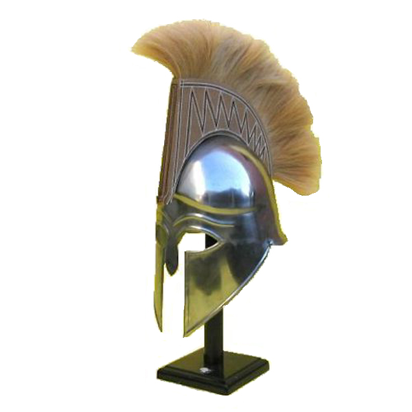 8880628 Antique Replica Spartan Tan Plume Armor Helmet