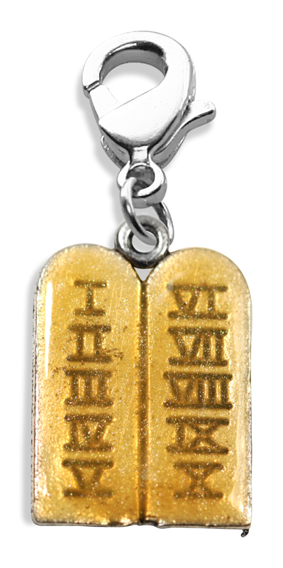 1063s Ten Commandments Charm Dangle In Silver