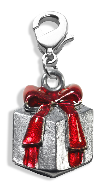 1283s Christmas Present Charm Dangle In Silver
