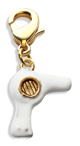 Hair Dryer Charm Dangle In Gold