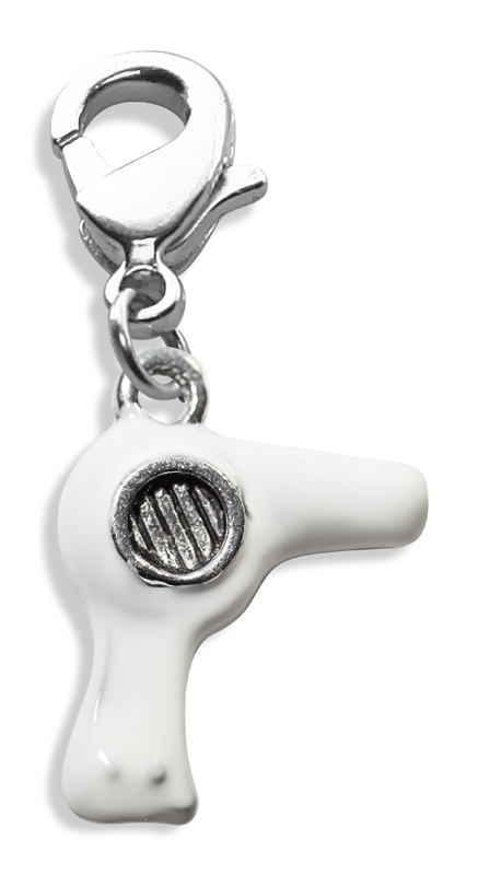 1317s Hair Dryer Charm Dangle In Silver