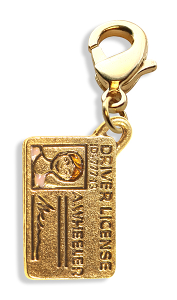 1789g Drivers License Charm Dangle In Gold
