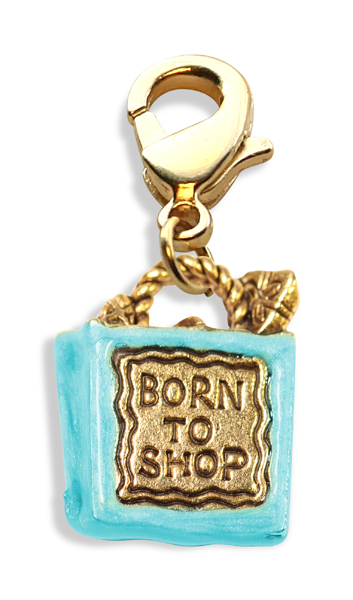 1942g Born To Shop Bag Charm Dangle In Gold