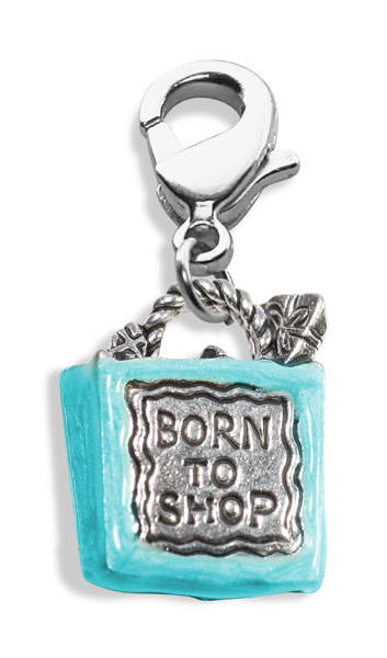 1942s Born To Shop Bag Charm Dangle In Silver
