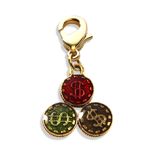 1954g Casino Chips Charm Dangle In Gold