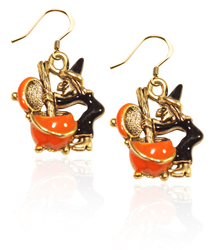3424g-er Witch Charm Earrings, Gold
