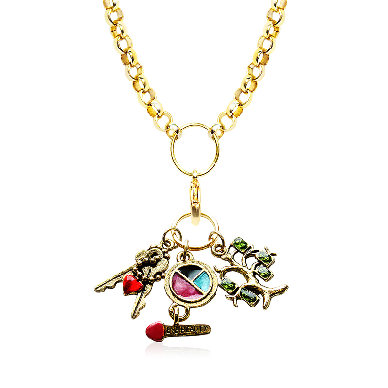 1100g-nl Teen Girl Charm Necklace In Gold
