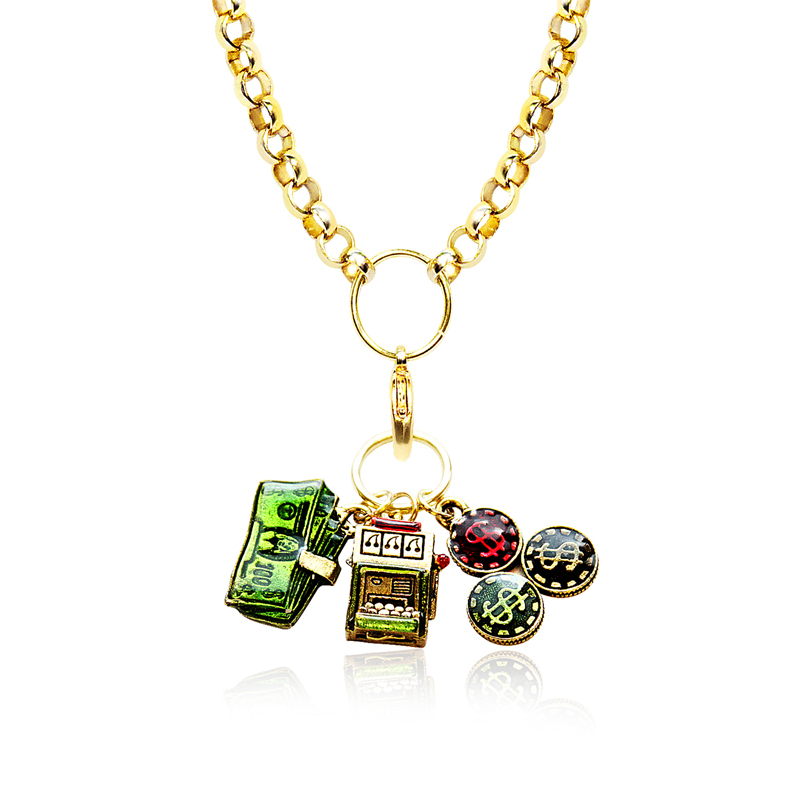 1200g-nl Casino Charm Necklace In Gold