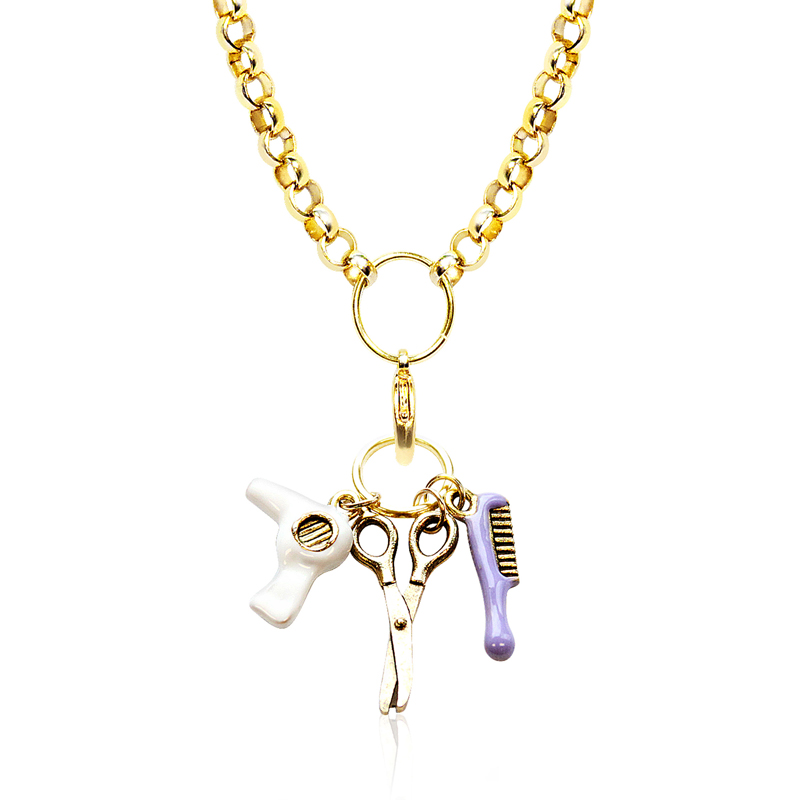 1403g-nl Beautician Charm Necklace In Gold