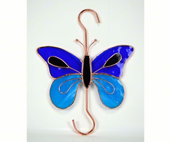 Ge154 Dark & Light Blue Butterfly Hook