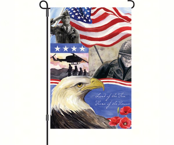Pd51048 Home Of The Brave Garden Flag