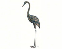 Regal10870 Patina Crane 55 In. Large Bird Green Golden