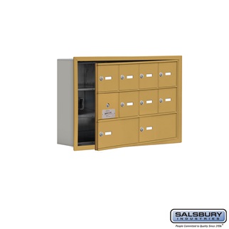 Cell Phone Storage Locker With Front Access Panel - 3 Door High Unit, Gold