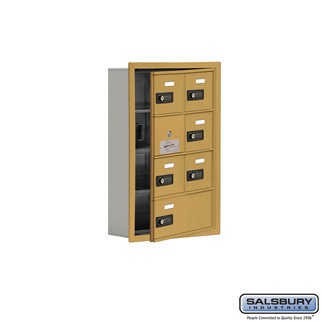 Salsburyindustries 19145-07grc Cell Phone Storage Locker With Front Access Panel - 4 Door High Unit, Gold