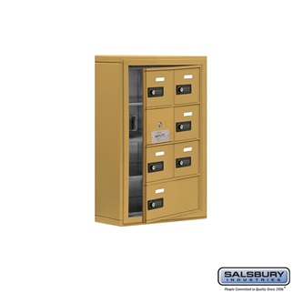 Salsburyindustries 19145-07gsc Cell Phone Storage Locker With Front Access Panel - 4 Door High Unit, Gold