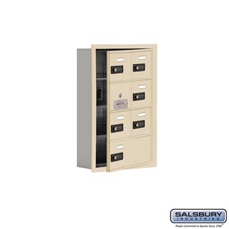 Salsburyindustries 19145-07src Cell Phone Storage Locker With Front Access Panel - 4 Door High Unit, Sandstone
