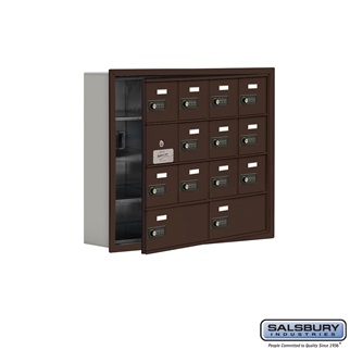 Cell Phone Storage Locker With Front Access Panel - 4 Door High Unit, Bronze