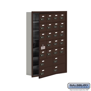 Cell Phone Storage Locker With Front Access Panel - 7 Door High Unit, Bronze