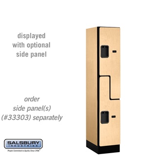 Double Tier S Style 1 Wide 5 Ft. X 18 In. Designer Wood Locker - Maple