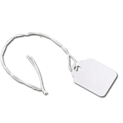 10-207-9 White Merchandise Tag With White String, 0.75 X 1.13 In.