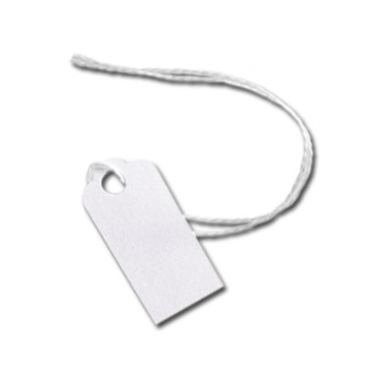 10-211-9 White Merchandise Tag With White String, 0.63 X 0.94 In.