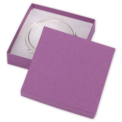 52-030301-14 3.5 X 3.5 X 0.88 In. Kraft Jewelry Boxes, Purple