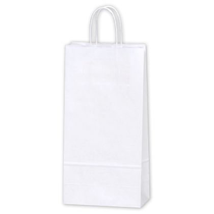 15-060313-9 6.5 X 3.5 X 13 In. Double Wine Paper Shoppers, White